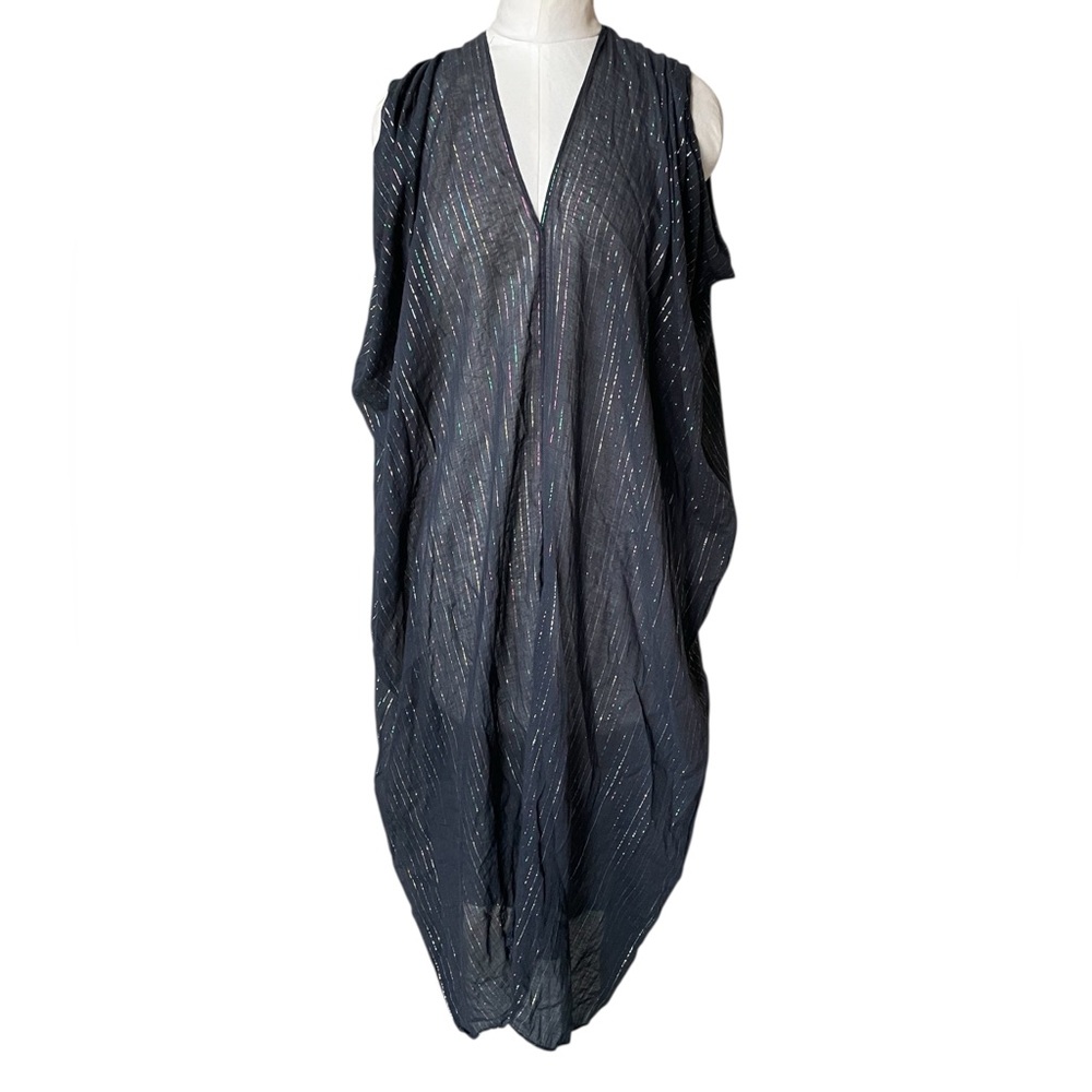 Matta New York Black Lurex Stripe Dress Coverup